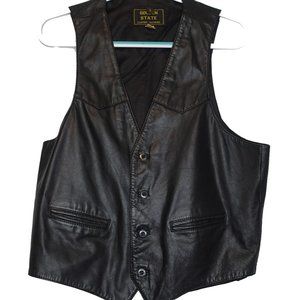 Golden State Leather Fashions Vtg Black Vest  46